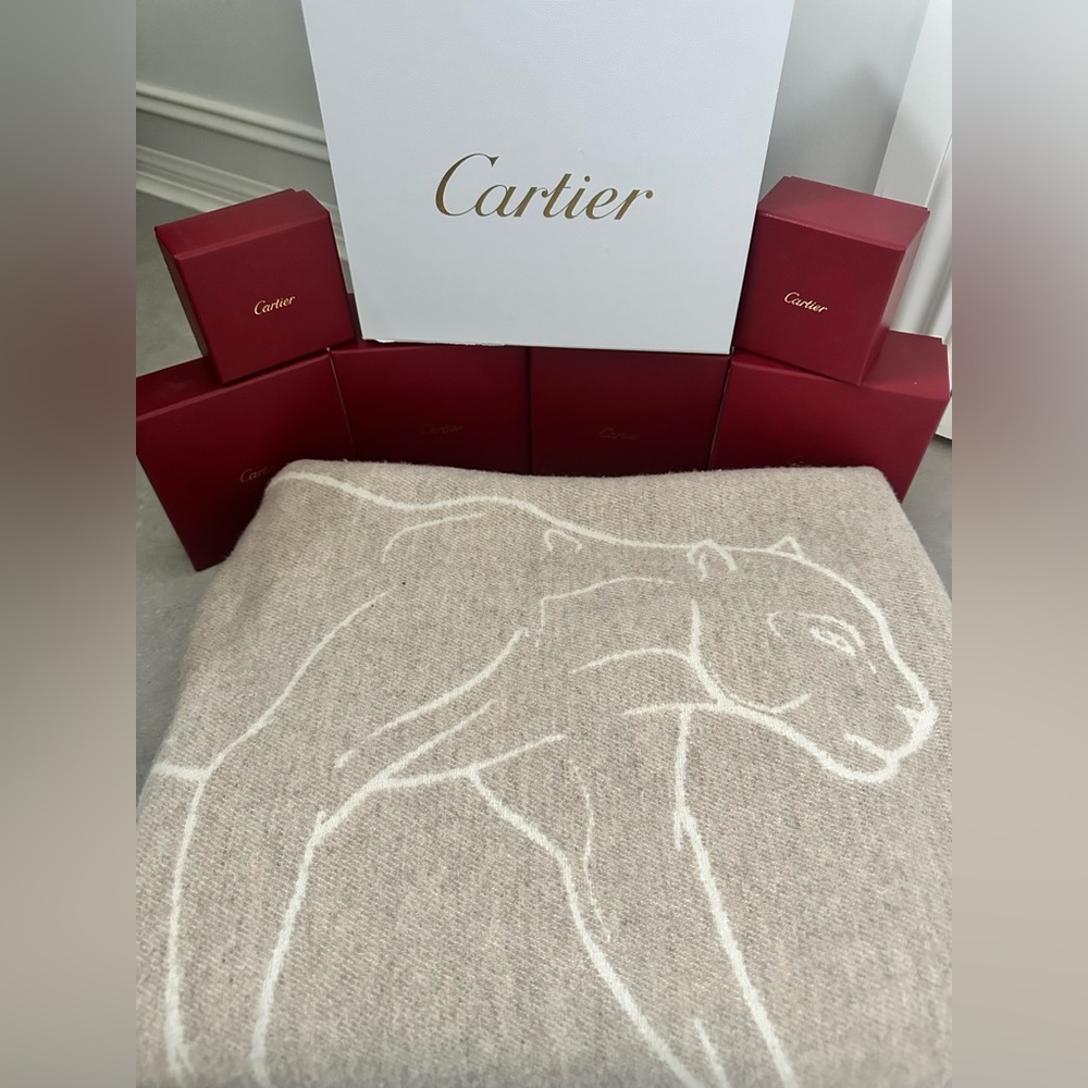 Panthère de Cartier throw blanket in merino wool and cashmere - NWOT